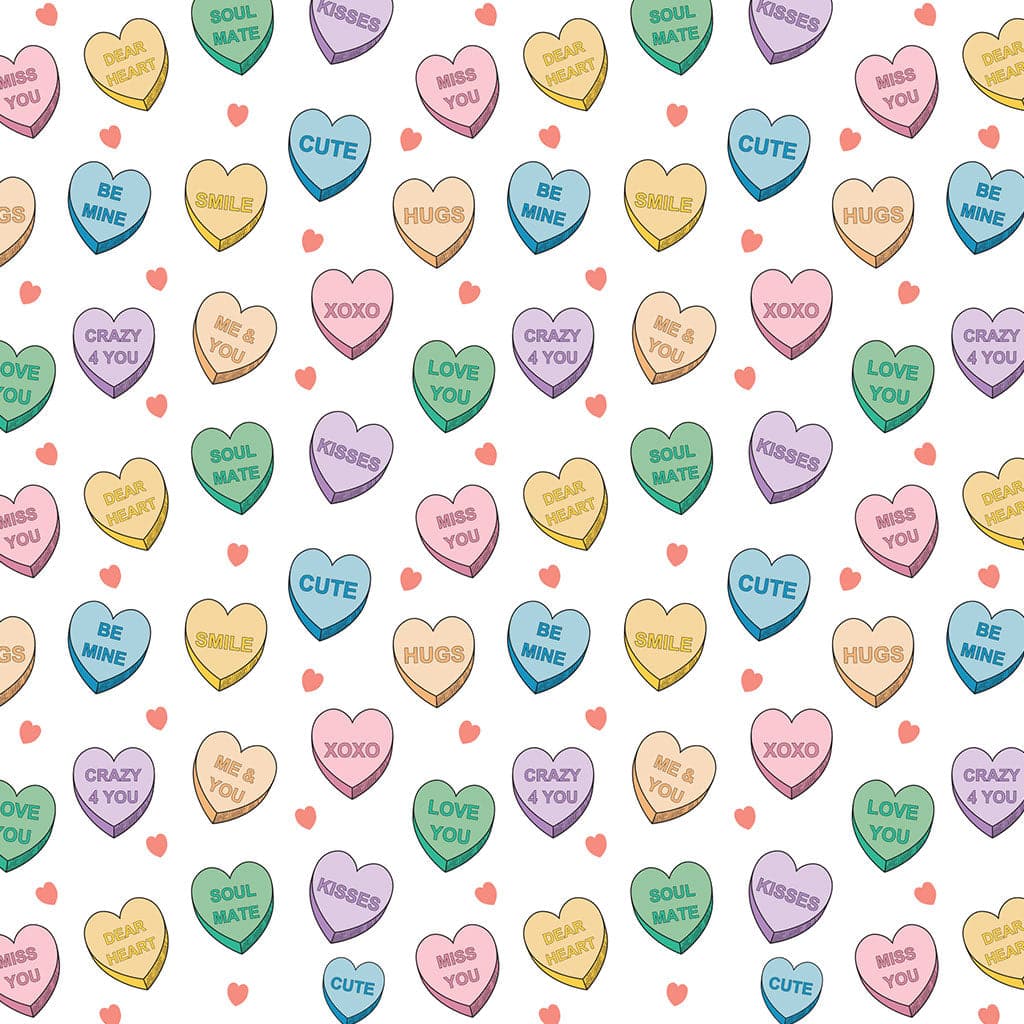 Sanbao Underglaze Transfer - Heart Candy Multi-Color - 19" x 13"