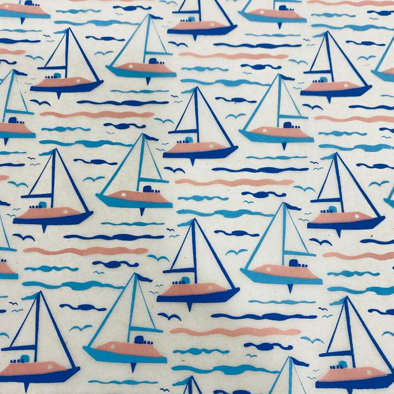 Elan Pottery Underglaze Transfer - Sailboats Multi-Color  - 19" x 13"